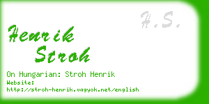 henrik stroh business card
